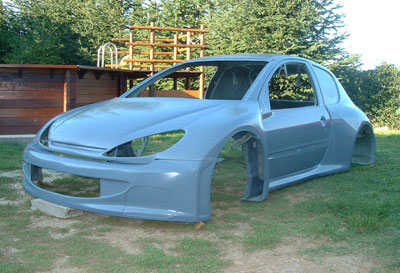 Fibreglass body shell Peugeot 206 tubular chassis